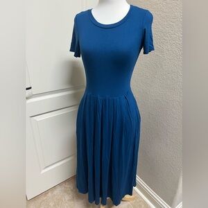 Teal Midi Dress with pockets